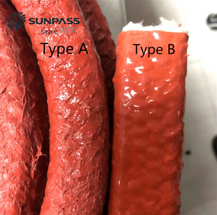 Fiberglass Rope Square Double Braided Fiberglass Rope Rubber Core Coated Red Silicone